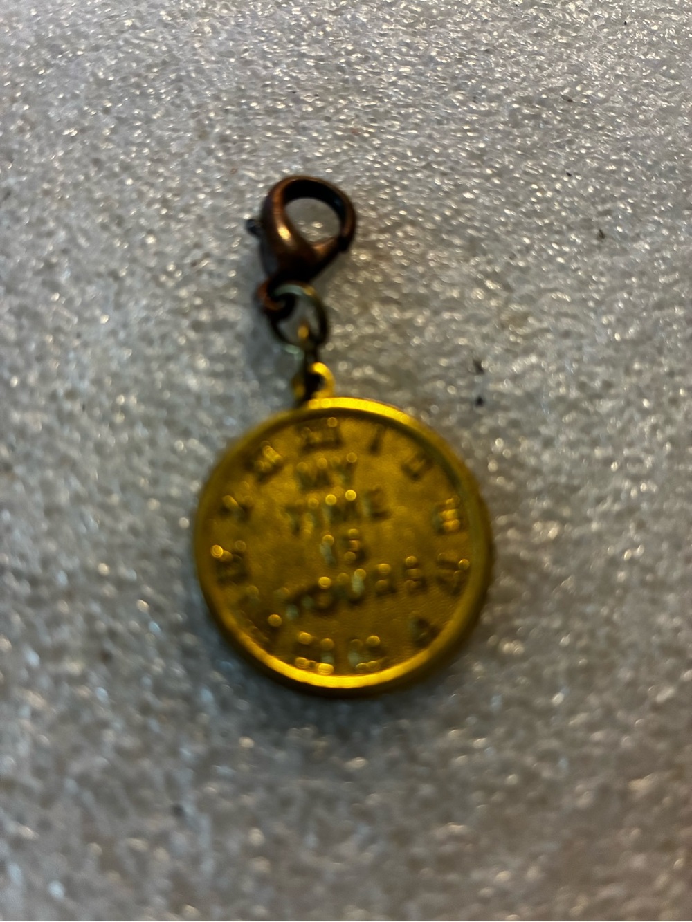 Gold-tone Round Charm Pendant with Lobster Clasp